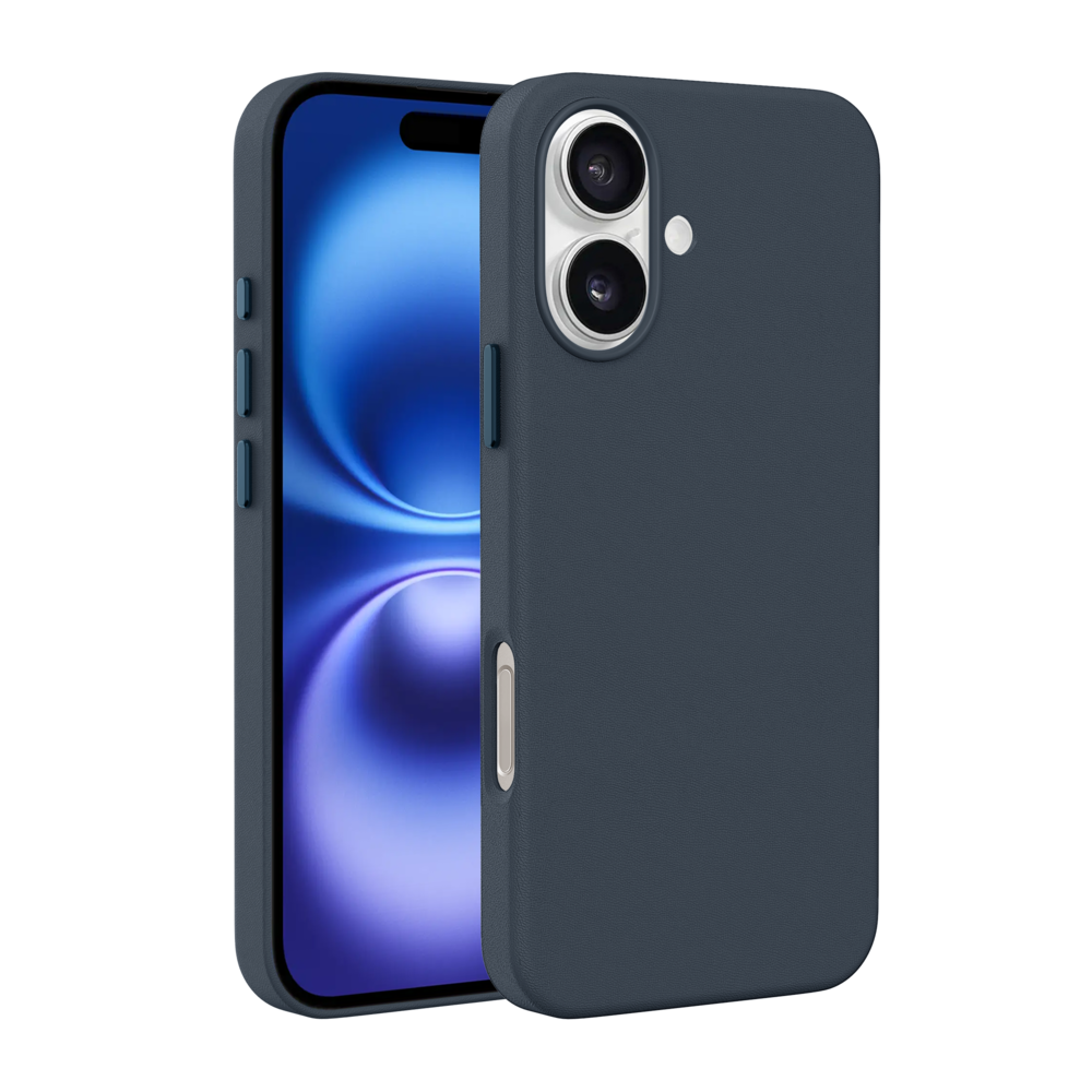Coverzs Coverzs Coque MagSafe en cuir de luxe iPhone 16 (bleu foncé) Coverzs Coverzs Coque MagSafe en cuir de luxe iPhone 16 (bleu foncé)