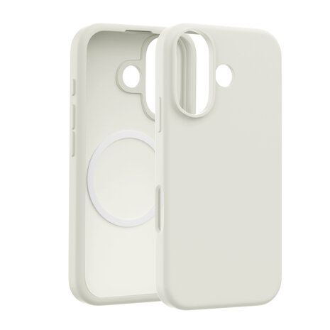 Coverzs Coverzs Coque MagSafe en silicone de luxe iPhone 16 Plus (beige)