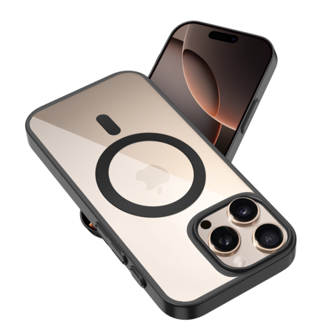 Coverzs Coverzs Coque rigide transparent MagSafe iPhone 16 Pro (noir)
