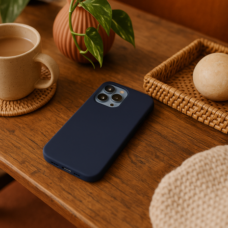 Ceezs iPhone 15 coque silicone (bleu foncé)