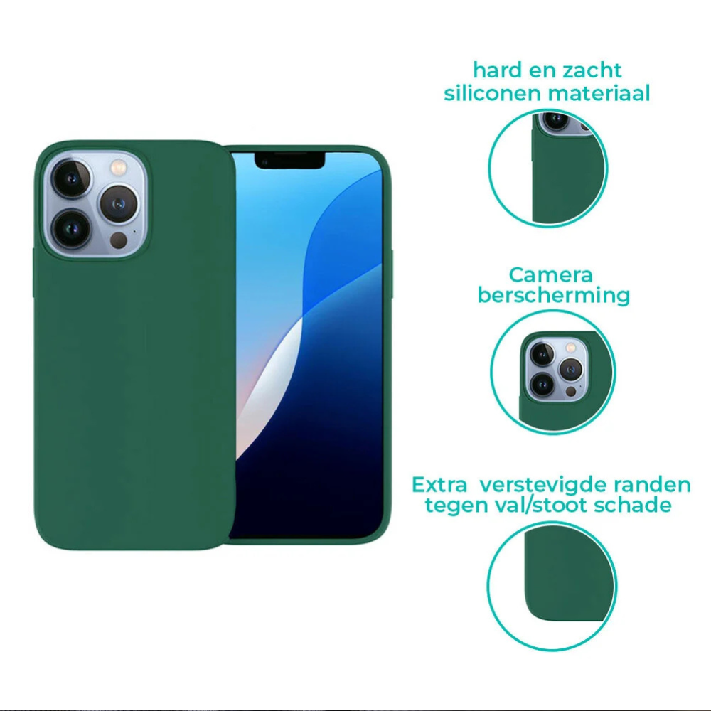 Ceezs iPhone 15 Pro coque silicone (vert foncé)