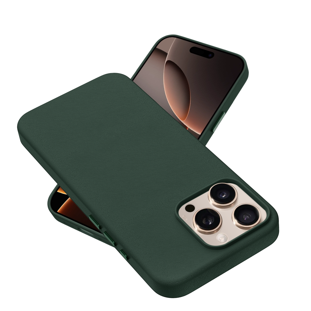 Coverzs Coverzs Coque MagSafe en cuir de luxe iPhone 13 Pro (vert foncé) Coverzs Coverzs Coque MagSafe en cuir de luxe iPhone 13 Pro (vert foncé)