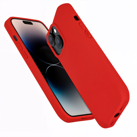 Coverzs Coverzs Coque silicone solide iPhone 14 (rose)