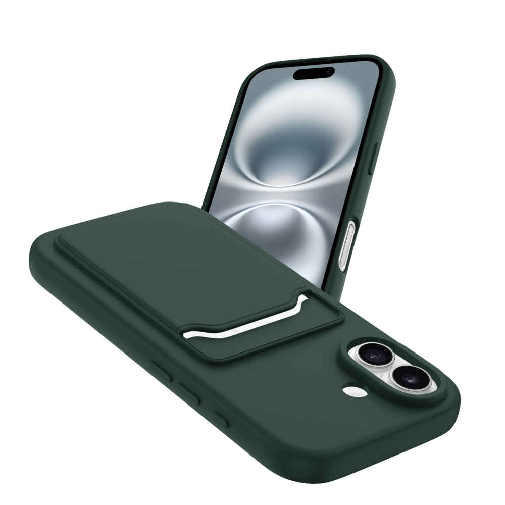 ShieldCase ShieldCase iPhone 17 coque en silicone porte carte (vert foncé)