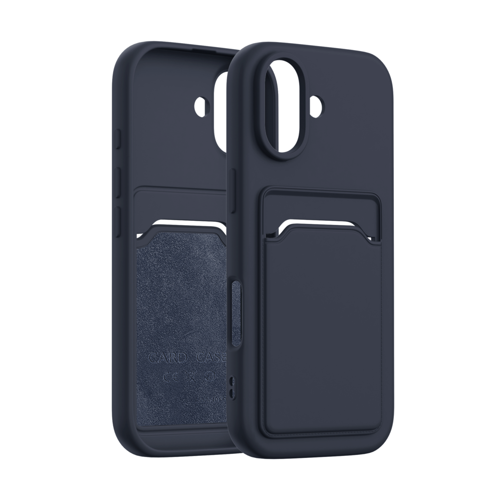 ShieldCase ShieldCase iPhone 17 coque en silicone porte carte (bleu foncé)