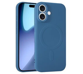 ShieldCase Coque arrière MagSafe en silicone pour iPhone 17 (bleu foncé)