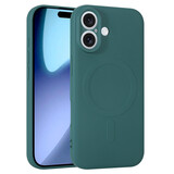 ShieldCase Coque arrière MagSafe en silicone pour iPhone 17 (vert foncé)