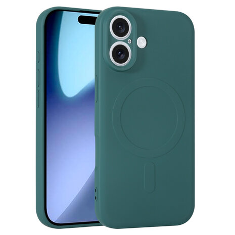 ShieldCase ShieldCase Coque arrière MagSafe en silicone pour iPhone 17 (vert foncé) ShieldCase ShieldCase Coque arrière MagSafe en silicone pour iPhone 17 (vert foncé)