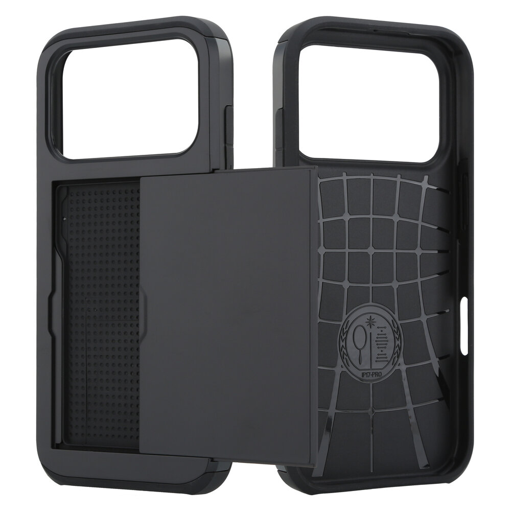 ShieldCase ShieldCase iPhone 17 Pro coque porte-cartes avec curseur (noir) ShieldCase ShieldCase iPhone 17 Pro coque porte-cartes avec curseur (noir)