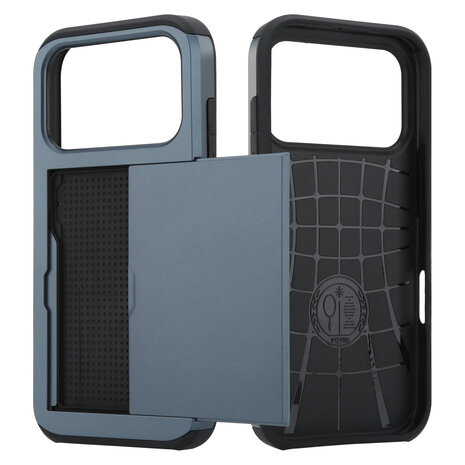 ShieldCase ShieldCase iPhone 17 Pro coque porte-cartes avec curseur (bleu foncé) ShieldCase ShieldCase iPhone 17 Pro coque porte-cartes avec curseur (bleu foncé)