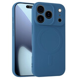 ShieldCase Coque arrière MagSafe en silicone pour iPhone 17 Pro (bleu foncé)