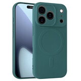 ShieldCase Coque arrière MagSafe en silicone pour iPhone 17 Pro (vert foncé)