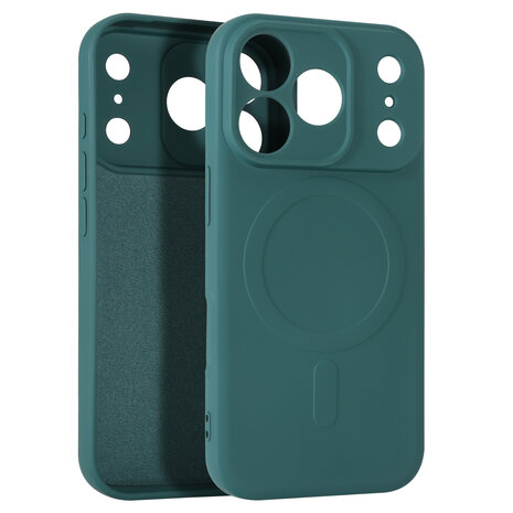 ShieldCase ShieldCase Coque arrière MagSafe en silicone pour iPhone 17 Pro (vert foncé) ShieldCase ShieldCase Coque arrière MagSafe en silicone pour iPhone 17 Pro (vert foncé)
