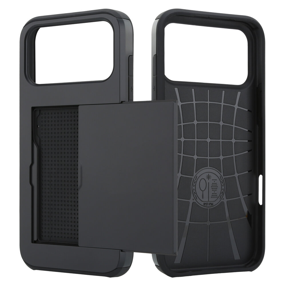 ShieldCase ShieldCase iPhone 17 Pro Max coque porte-cartes avec curseur (noir) ShieldCase ShieldCase iPhone 17 Pro Max coque porte-cartes avec curseur (noir)