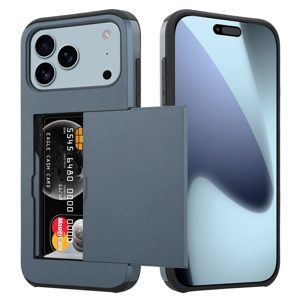 ShieldCase ShieldCase iPhone 17 Pro Max coque porte-cartes avec curseur (bleu foncé) ShieldCase ShieldCase iPhone 17 Pro Max coque porte-cartes avec curseur (bleu foncé)
