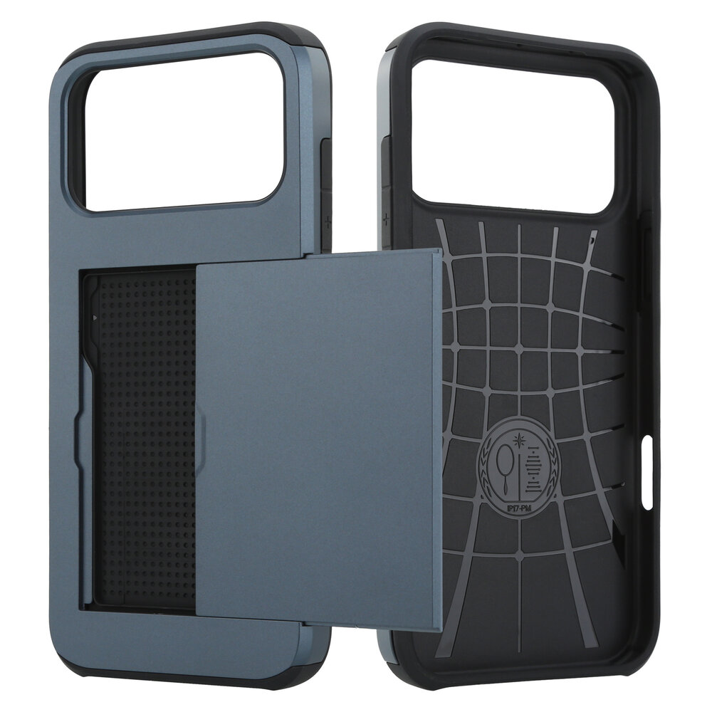 ShieldCase ShieldCase iPhone 17 Pro Max coque porte-cartes avec curseur (bleu foncé) ShieldCase ShieldCase iPhone 17 Pro Max coque porte-cartes avec curseur (bleu foncé)