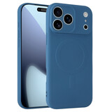 ShieldCase Coque arrière MagSafe en silicone pour iPhone 17 Pro Max (bleu foncé)