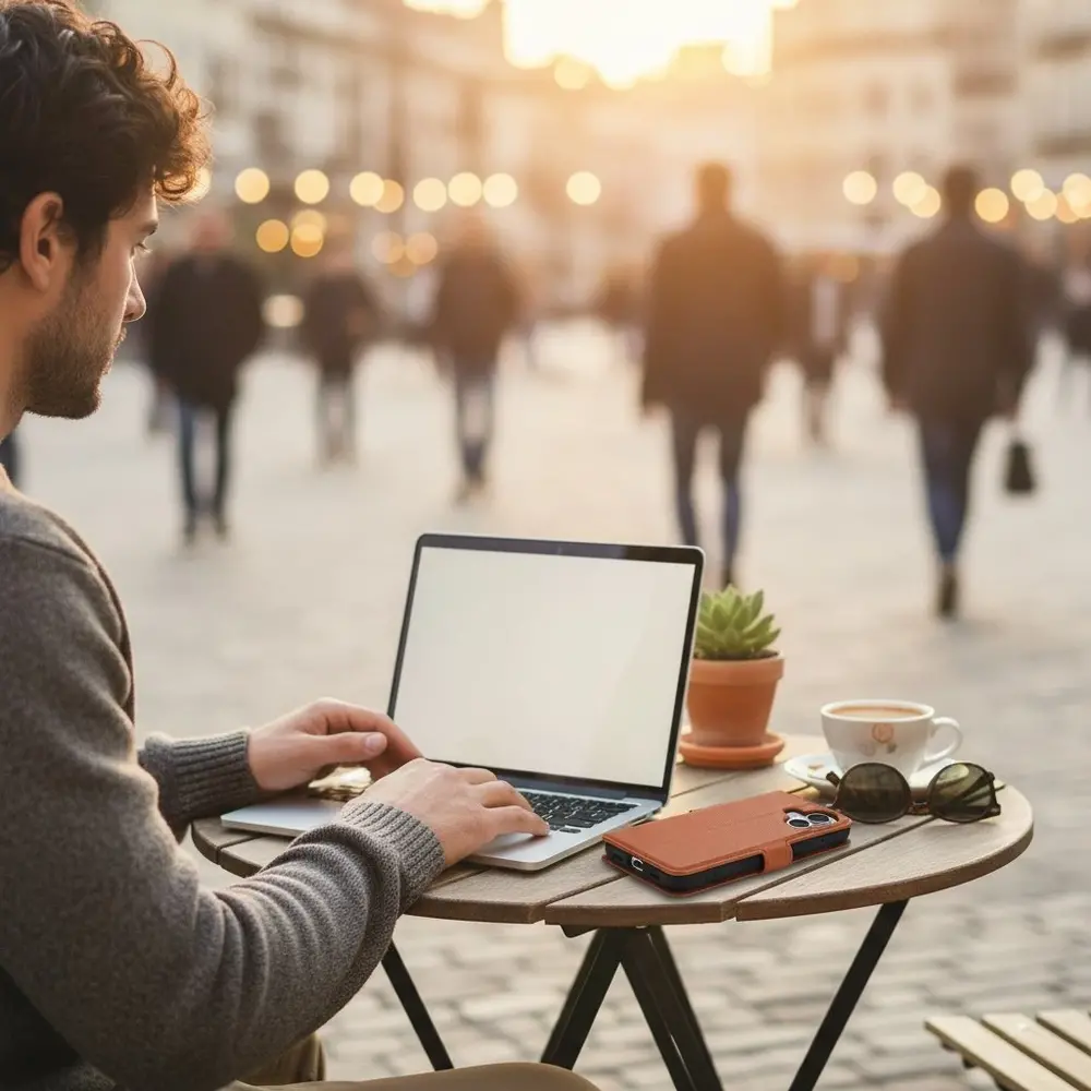 ShieldCase ShieldCase iPhone 17 étui bibliothèque en cuir (marron) ShieldCase ShieldCase iPhone 17 étui bibliothèque en cuir (marron)