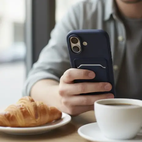 ShieldCase ShieldCase iPhone 17 coque en silicone porte carte (bleu foncé)