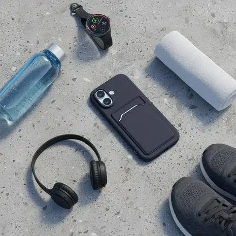 ShieldCase ShieldCase iPhone 17 coque en silicone porte carte (bleu foncé)