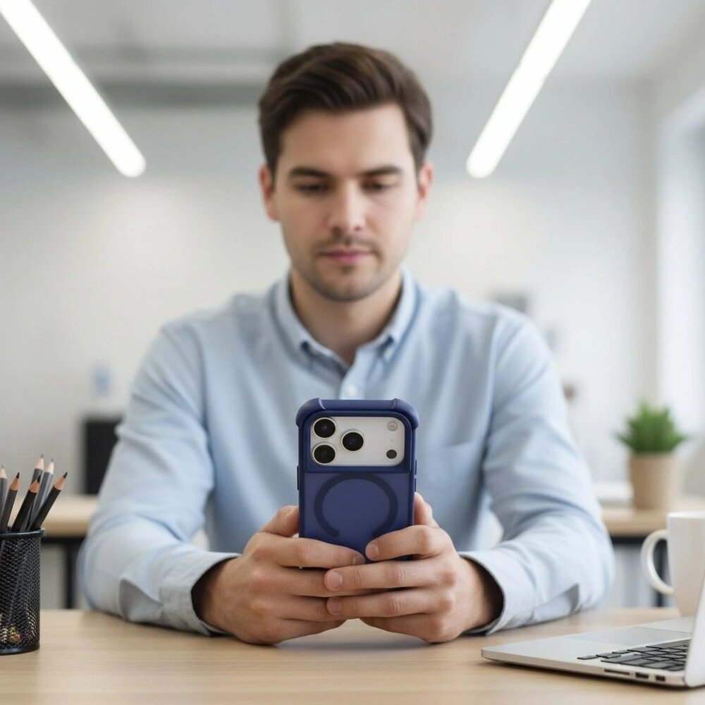 Coverzs Coverzs Coque antichoc mate avec MagSafe iPhone 17 Pro (bleu foncé) Coverzs Coverzs Coque antichoc mate avec MagSafe iPhone 17 Pro (bleu foncé)