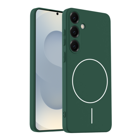 Coverzs Coverzs Coque MagSafe en silicone 'slim' Samsung Galaxy S25 (vert foncé)