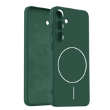 Coverzs Coque MagSafe en silicone 'slim' Samsung Galaxy S25 Plus (vert foncé)
