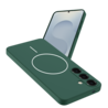 Coverzs Coverzs Coque MagSafe en silicone 'slim' Samsung Galaxy S25 Plus (vert foncé)
