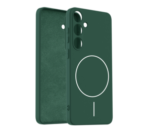 Coverzs Coque MagSafe en silicone 'slim' Samsung Galaxy S24 Plus (vert foncé)