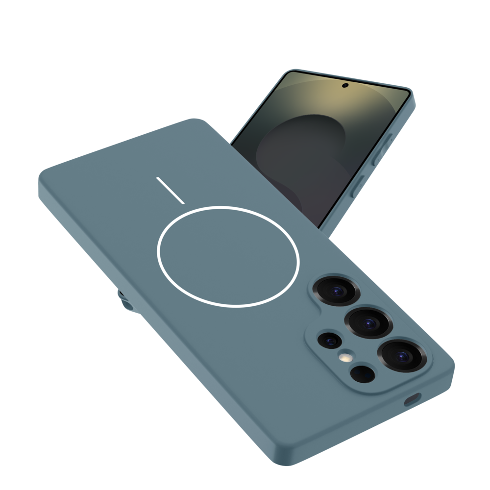 Coverzs Coverzs Coque MagSafe en silicone 'slim' Samsung Galaxy S24 Plus (bleu foncé)