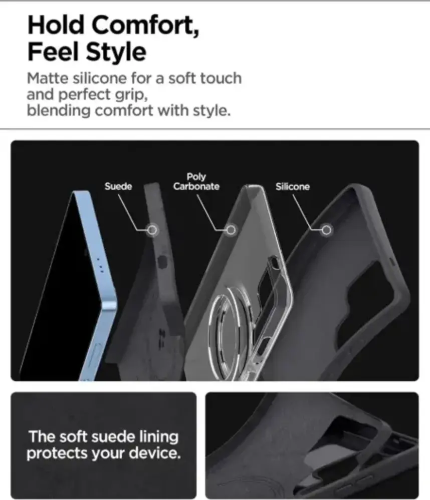 Spigen Spigen Samsung Galaxy S25 Ultra silicone Fit MagFit coque (noir)