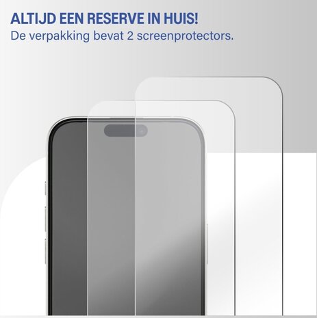 Coverzs Coverzs iPhone 15 Tempered Glass protecteur d'écran avec cadre (2-Pack)