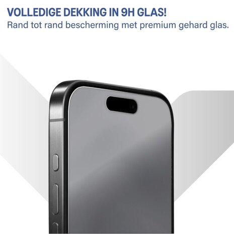 Coverzs Coverzs iPhone 15 Tempered Glass protecteur d'écran avec cadre (2-Pack)