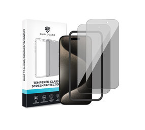 ShieldCase iPhone 15 Pro Tempered Glass Basic Privacy protecteur d'écran (2-Pack)