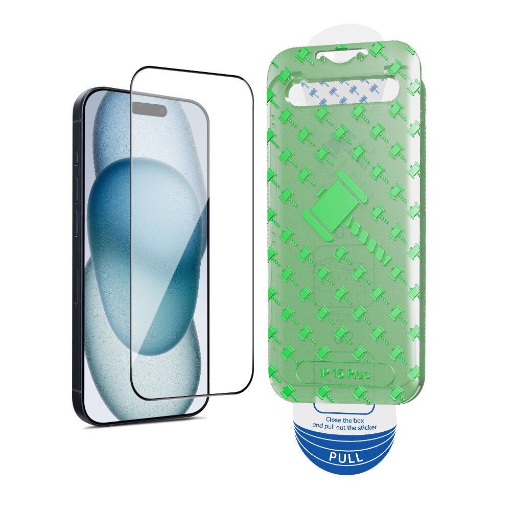 Coverzs Coverzs iPhone 15 Plus Tempered Glass protecteur d'écran avec cadre (2-Pack)