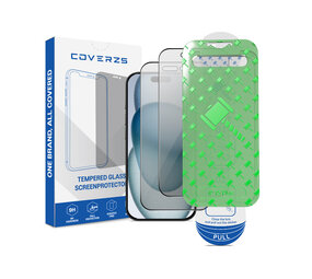 Coverzs iPhone 15 Plus Tempered Glass Privacy protecteur d'écran avec cadre (2-Pack)