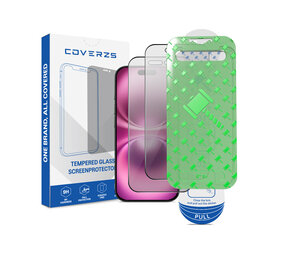 Coverzs iPhone 16 Tempered Glass Privacy protecteur d'écran avec cadre (2-Pack)