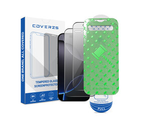 Coverzs iPhone 16 Pro Max Tempered Glass Privacy protecteur d'écran avec cadre (2-Pack)