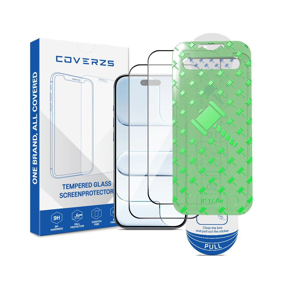 Coverzs Coverzs iPhone Air Tempered Glass protecteur d'écran avec cadre (2-Pack)