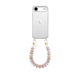 xoxo Wildhearts iPhone 17 Air - Funky Hearts (Champagne Pearl) Coque en transparente avec cordon