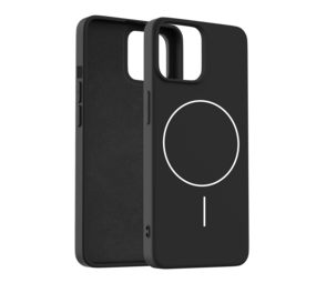 Coverzs iPhone 13 coque MagSafe en silicone 'Slim' (noir)