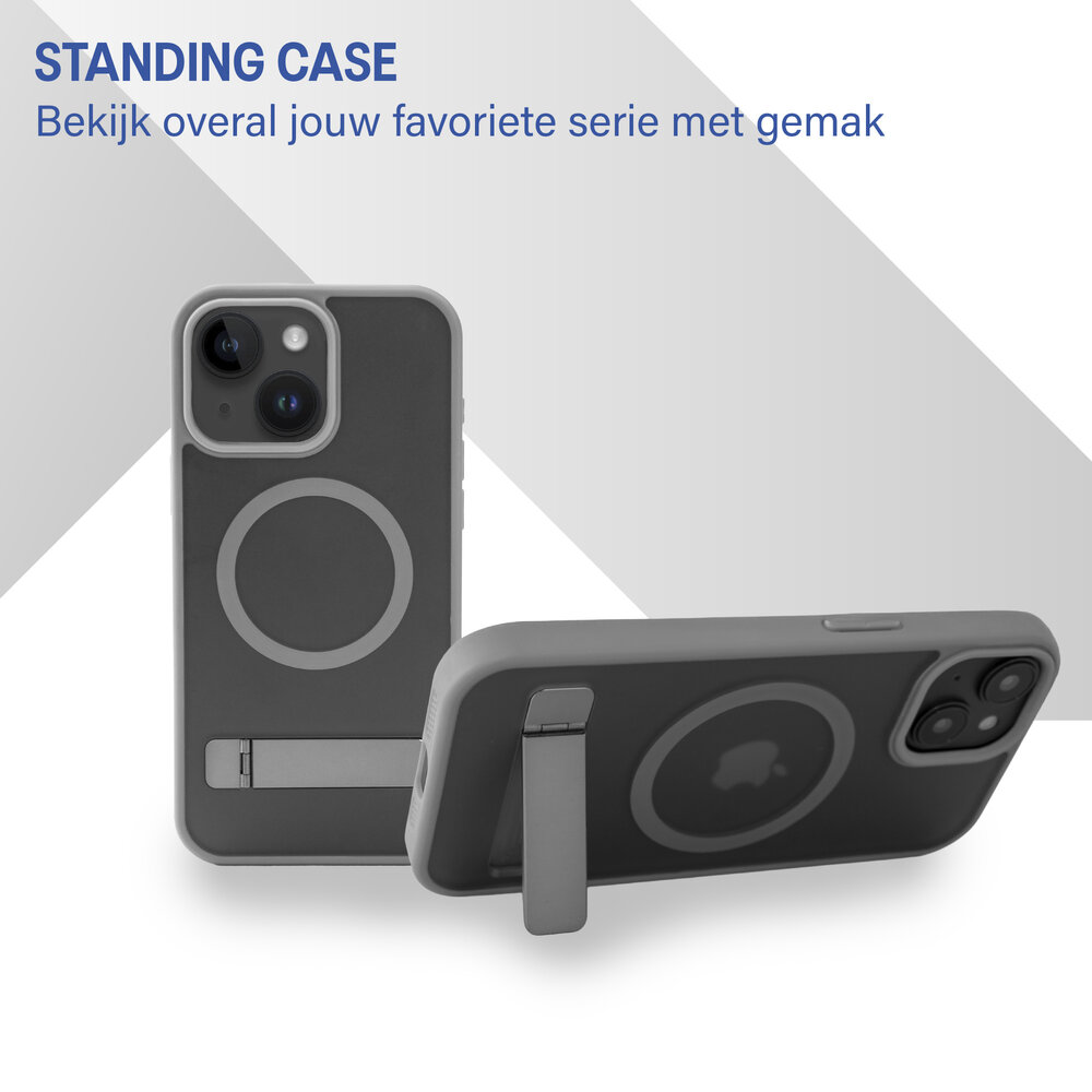 Coverzs Coverzs iPhone 13 matte MagSafe case avec debout (gris)