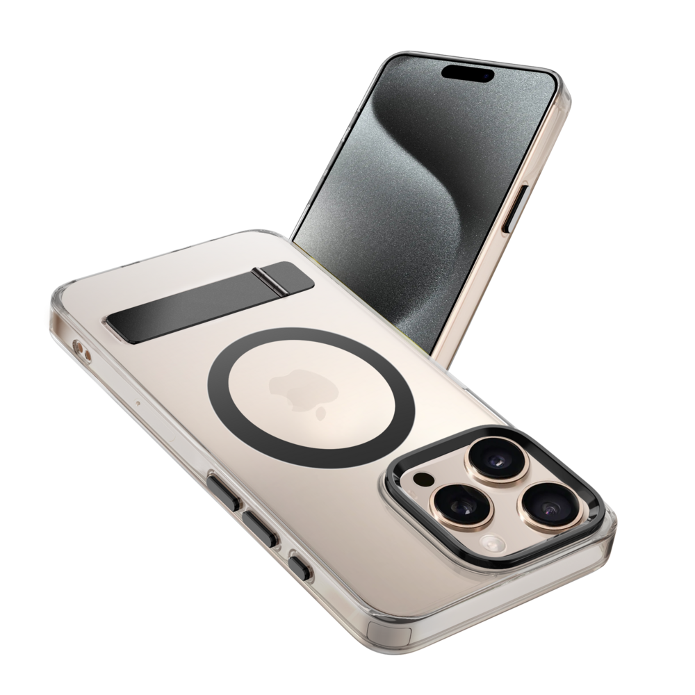 Coverzs Coverzs iPhone 13 Pro Max MagSafe hardcase avec debout (noir)