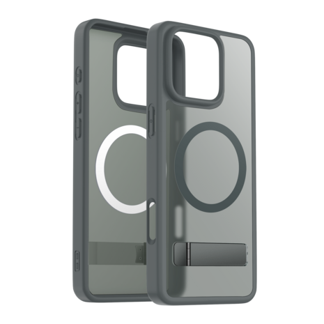 Coverzs Coverzs iPhone 13 Pro Max matte MagSafe case avec debout (gris)