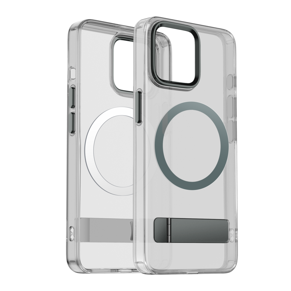 Coverzs Coverzs iPhone 14 MagSafe hardcase avec debout (gris)