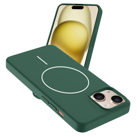 Coverzs Coverzs iPhone 14 coque MagSafe en silicone 'Slim' (vert)