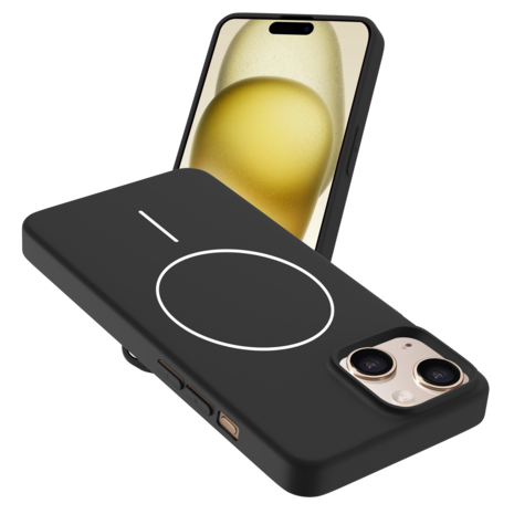 Coverzs Coverzs iPhone 14 coque MagSafe en silicone 'Slim' (noir)
