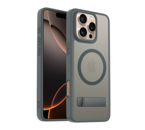 Coverzs iPhone 14 Pro Max matte MagSafe case avec debout (gris)