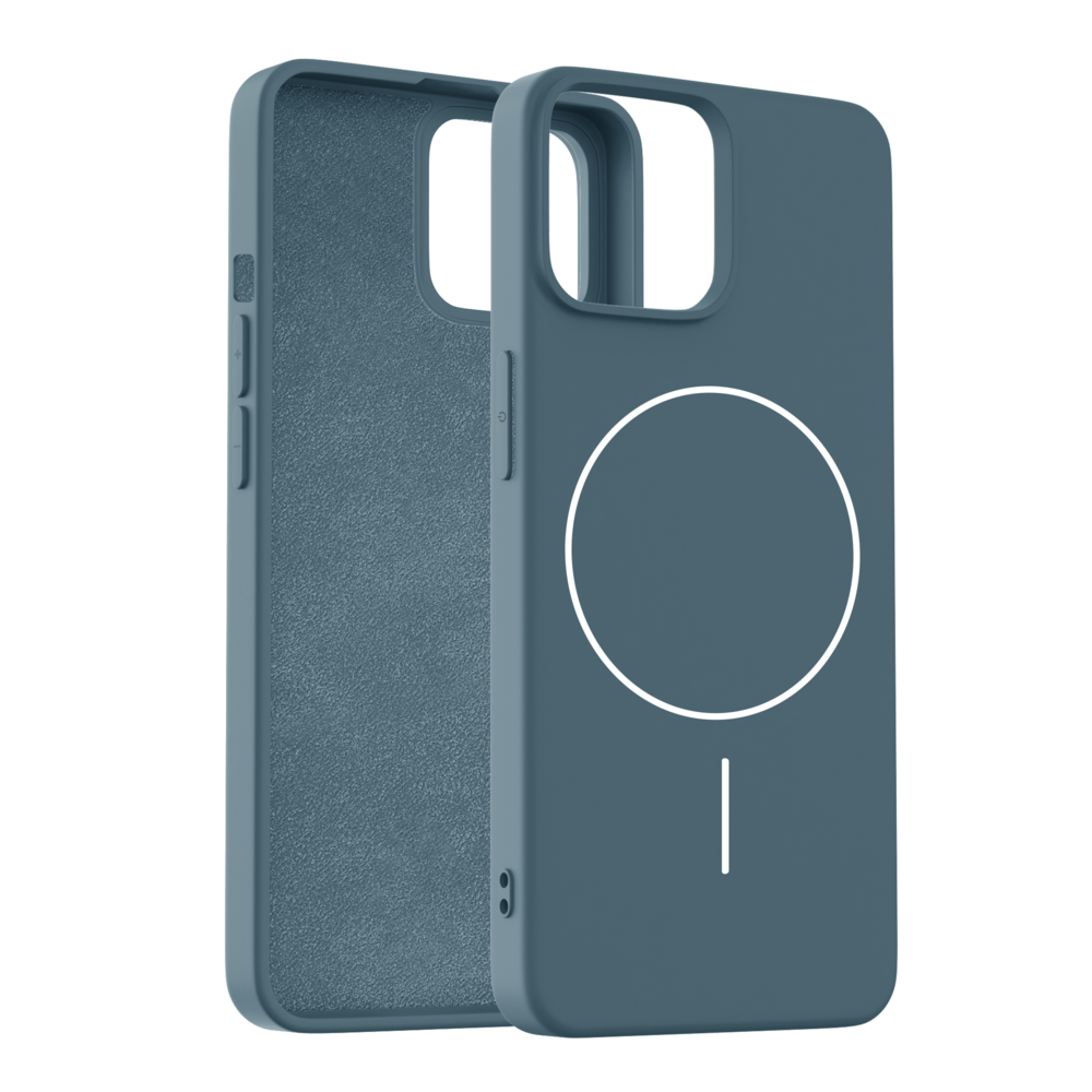 Coverzs Coverzs iPhone 15 coque MagSafe en silicone 'Slim' (bleu foncé)