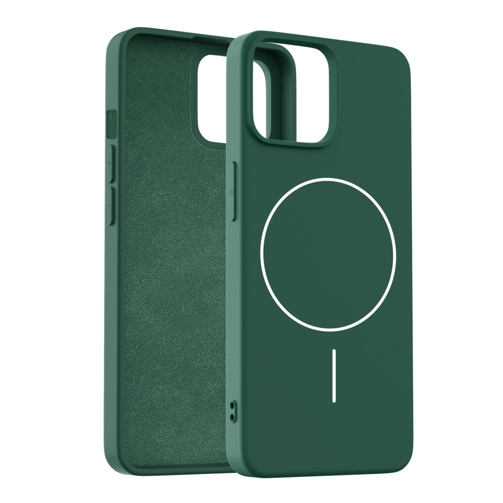 Coverzs Coverzs iPhone 15 coque MagSafe en silicone 'Slim' (vert)